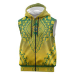Personalized Afro Ghana Sleeveless Zip Hoodie African Dashiki Style - African Pride