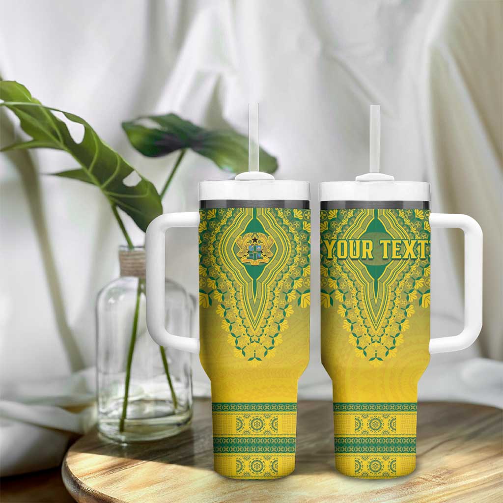 Personalized Afro Ghana Tumbler With Handle African Dashiki Style - African Pride
