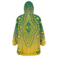 Personalized Afro Ghana Wearable Blanket Hoodie African Dashiki Style - African Pride