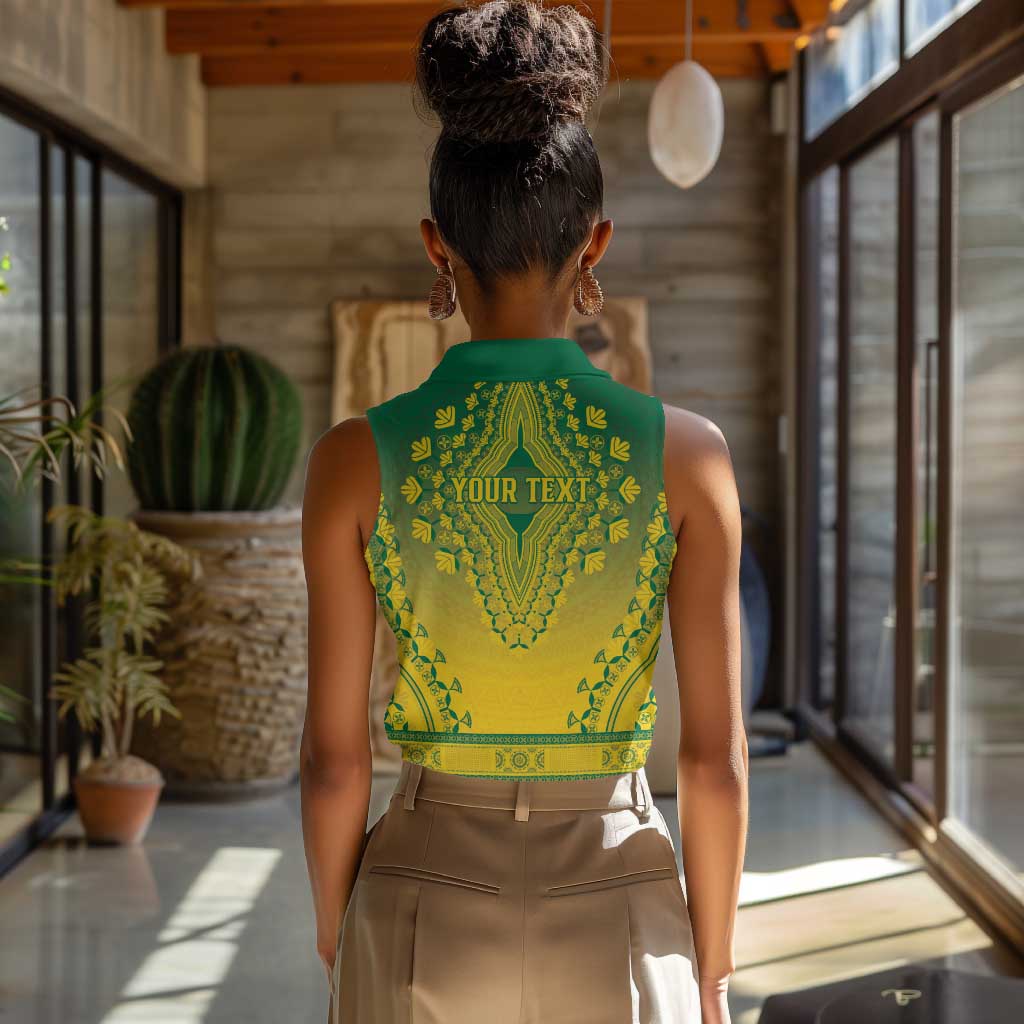 Personalized Afro Ghana Women Sleeveless Polo Shirt African Dashiki Style - African Pride
