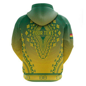Personalized Afro Ghana Zip Hoodie African Dashiki Style - African Pride