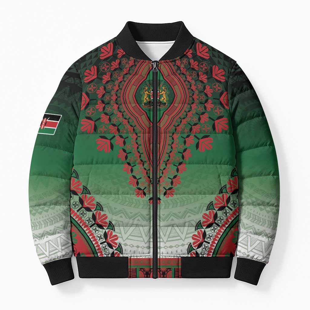 Personalized Kenya African Dashiki Bomber Puffer Jacket