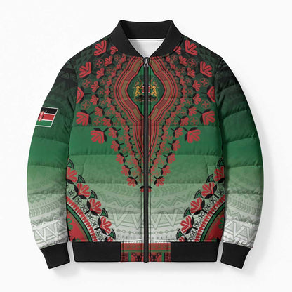 Personalized Kenya African Dashiki Bomber Puffer Jacket