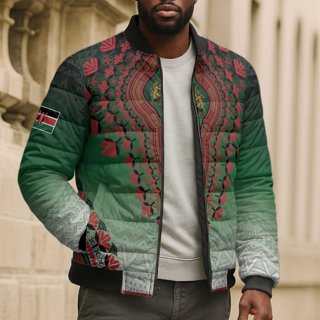 Personalized Kenya African Dashiki Bomber Puffer Jacket