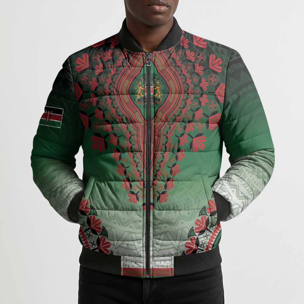 Personalized Kenya African Dashiki Bomber Puffer Jacket