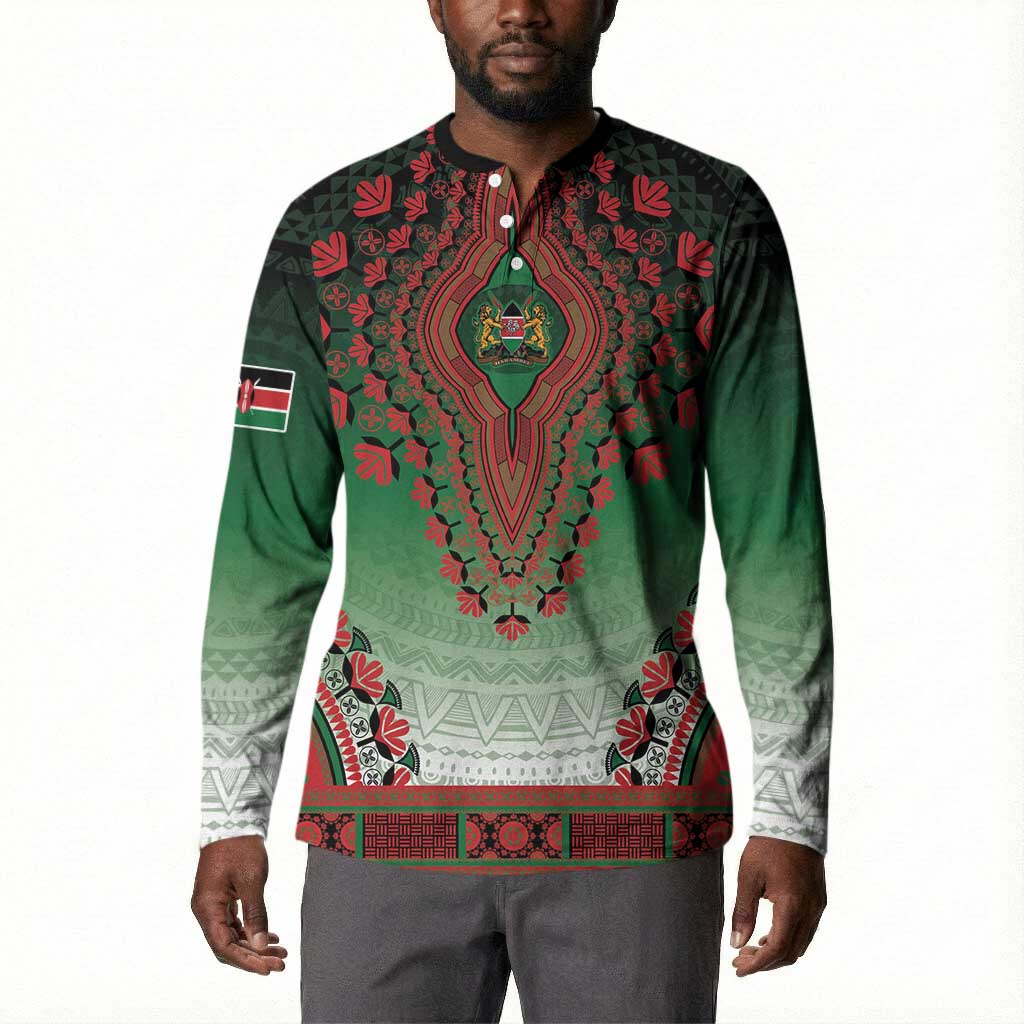 Personalized Kenya African Dashiki Button Sweatshirt