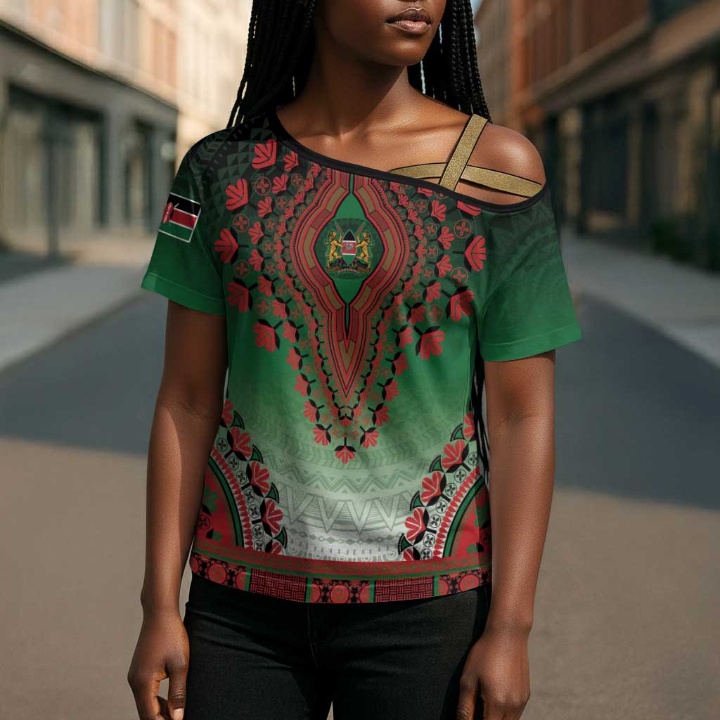Personalized Kenya African Dashiki Cross Shoulder Shirt