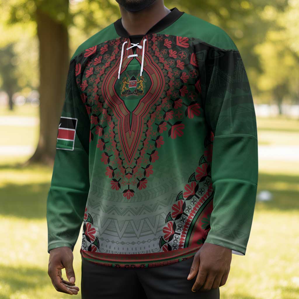 Personalized Kenya African Dashiki Hockey Jersey