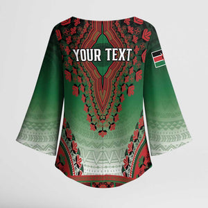 Personalized Kenya African Dashiki Kimono Sleeve Blouse