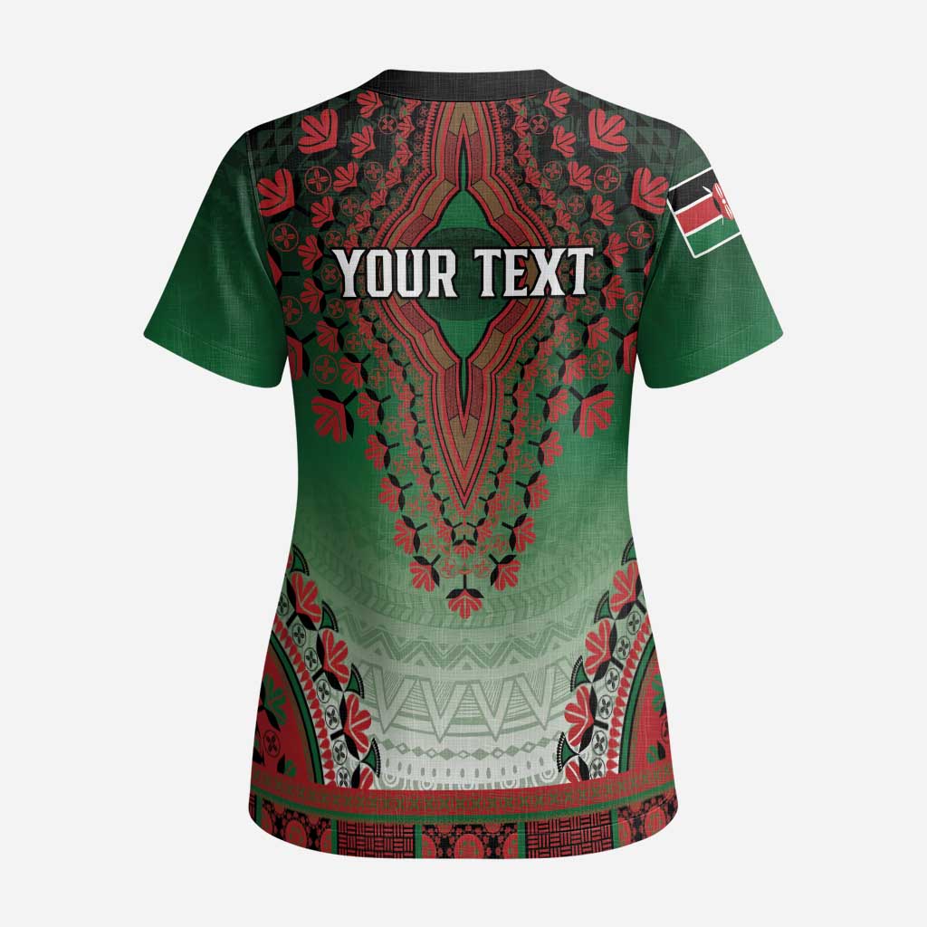 Personalized Kenya African Dashiki Scrub Top - African Pride