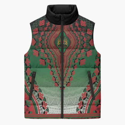 Personalized Kenya African Dashiki Sleeveless Puffer Jacket