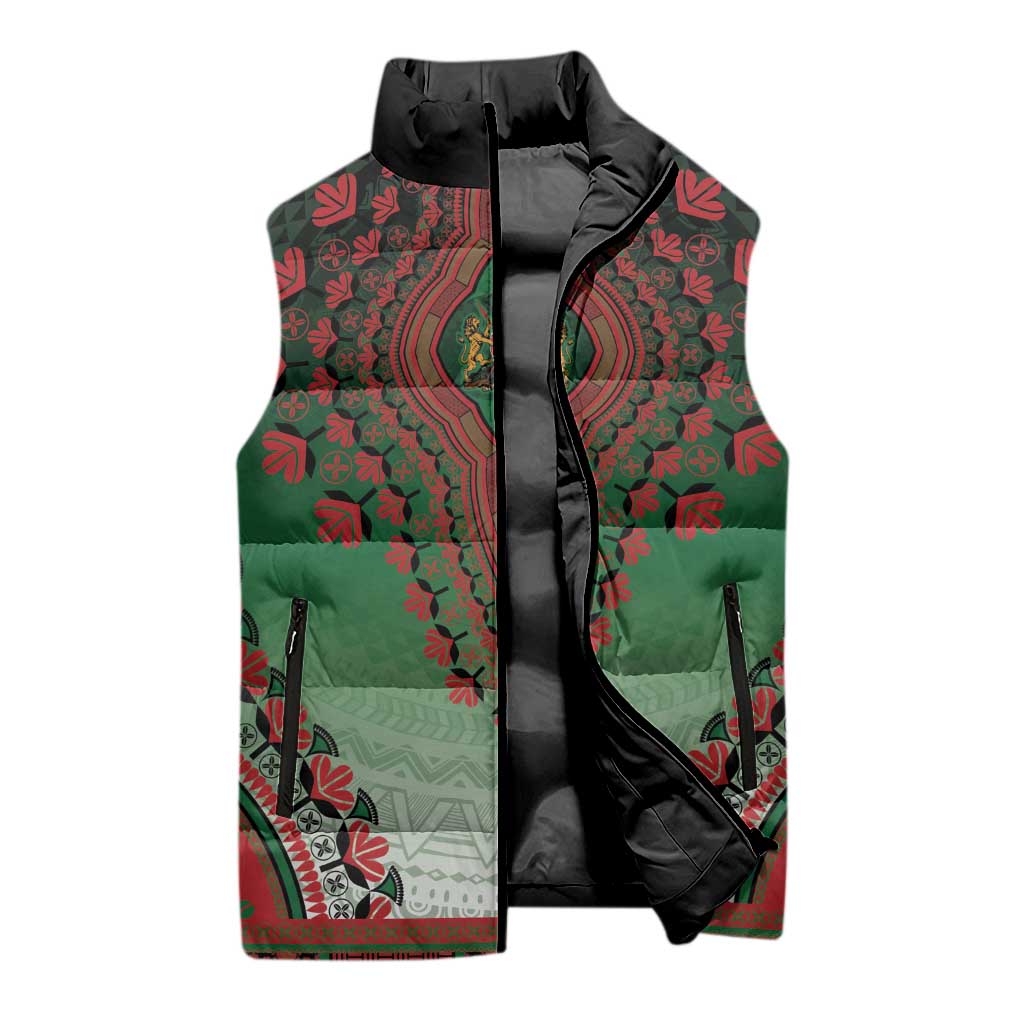 Personalized Kenya African Dashiki Sleeveless Puffer Jacket