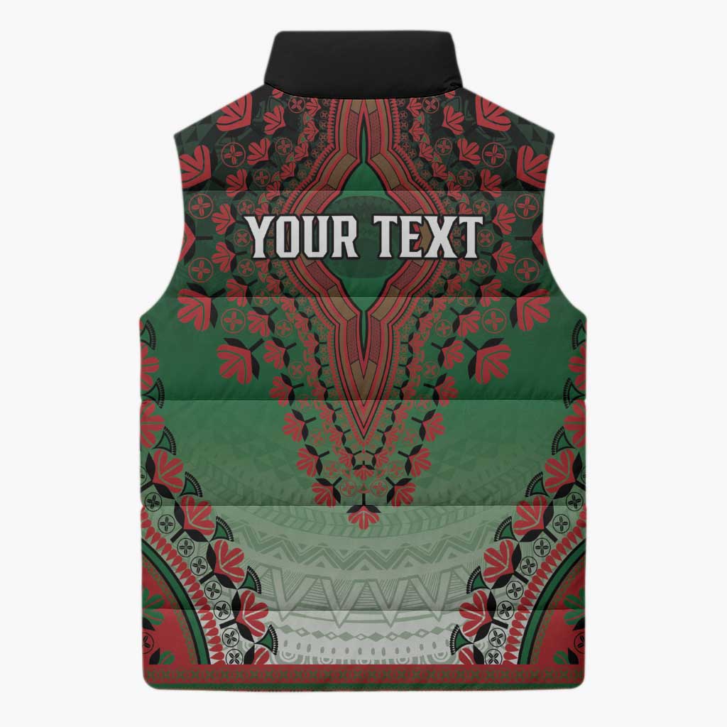 Personalized Kenya African Dashiki Sleeveless Puffer Jacket