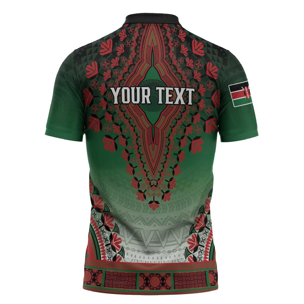 Personalized Kenya African Dashiki Zipper Polo Shirt