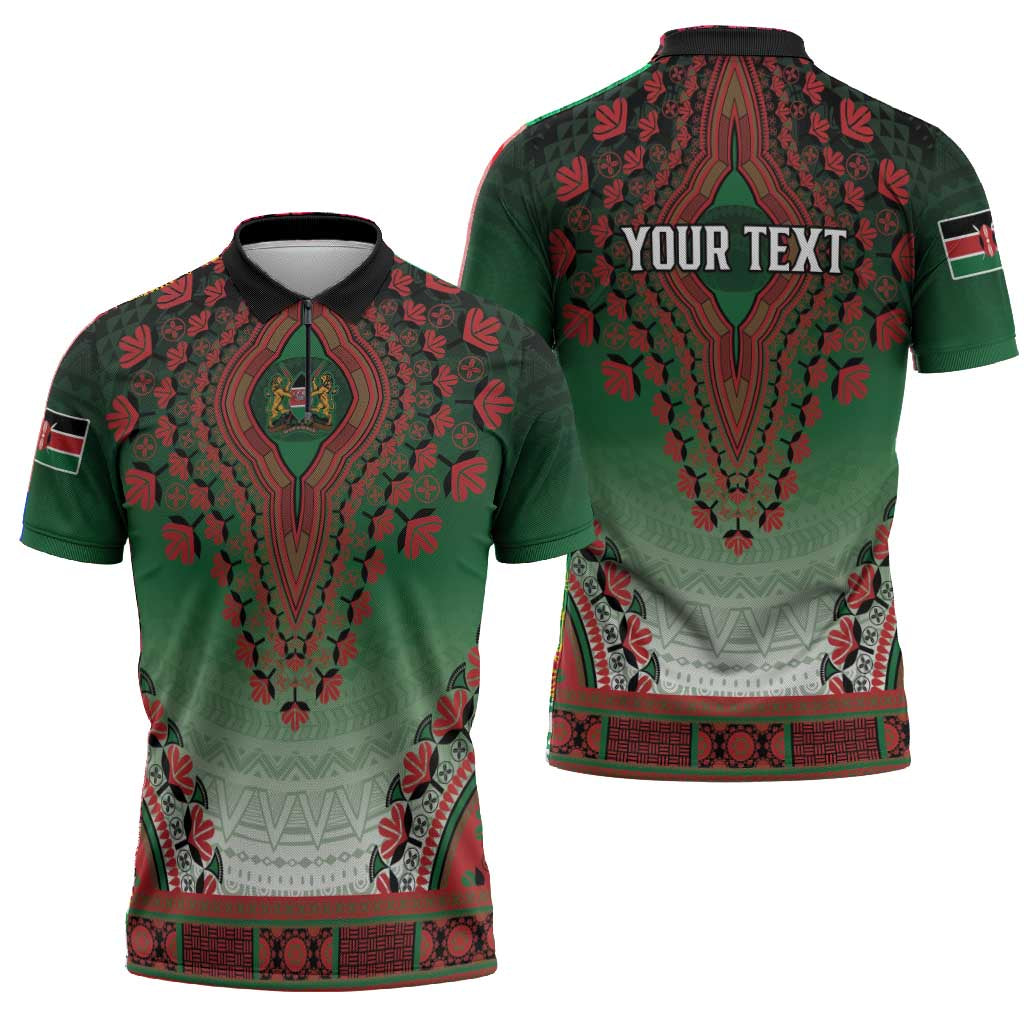 Personalized Kenya African Dashiki Zipper Polo Shirt