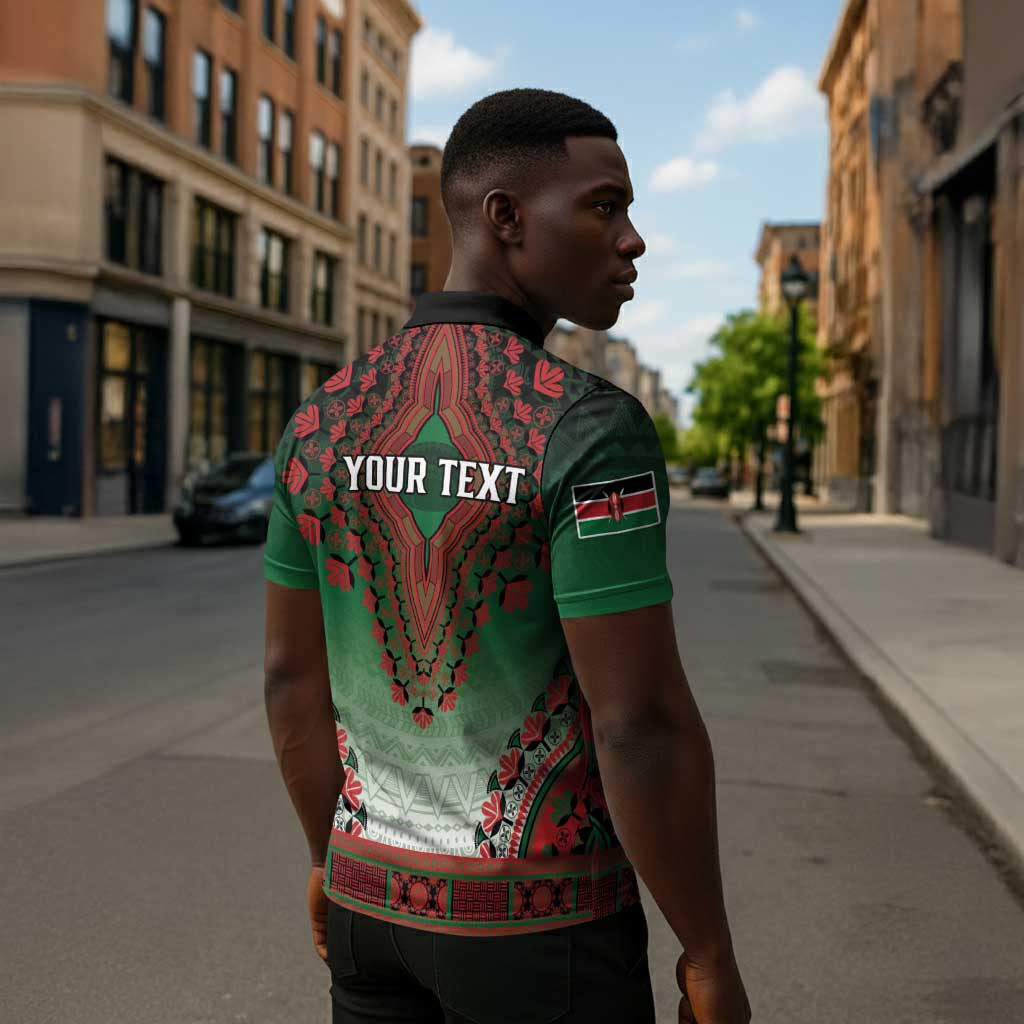 Personalized Kenya African Dashiki Zipper Polo Shirt
