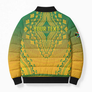 Personalized South Africa African Dashiki Bomber Puffer Jacket