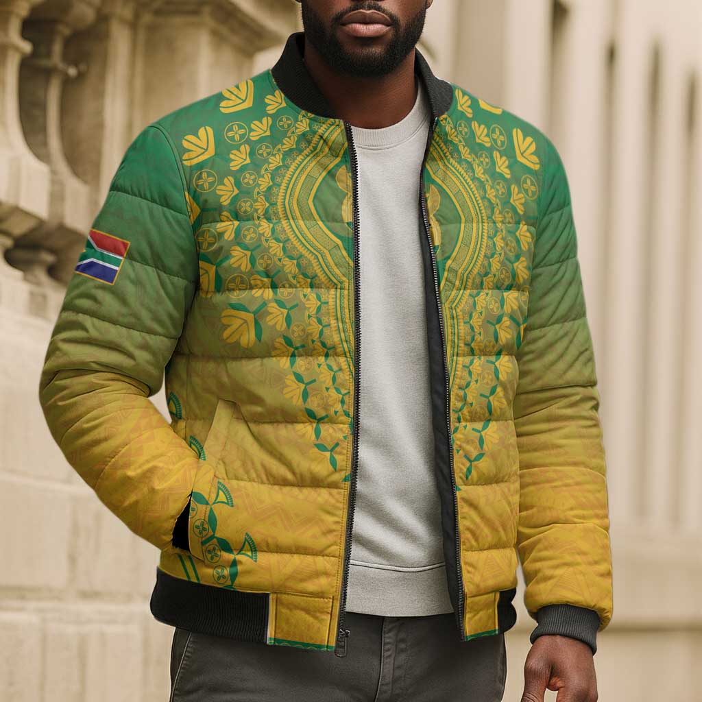 Personalized South Africa African Dashiki Bomber Puffer Jacket