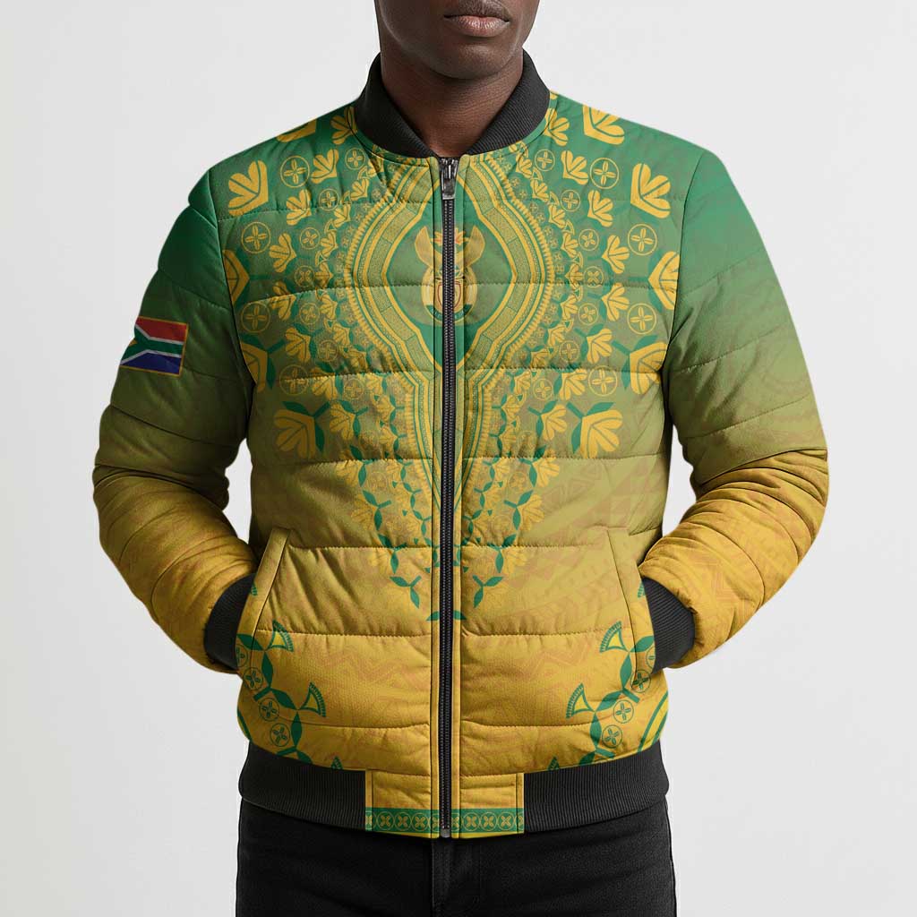 Personalized South Africa African Dashiki Bomber Puffer Jacket