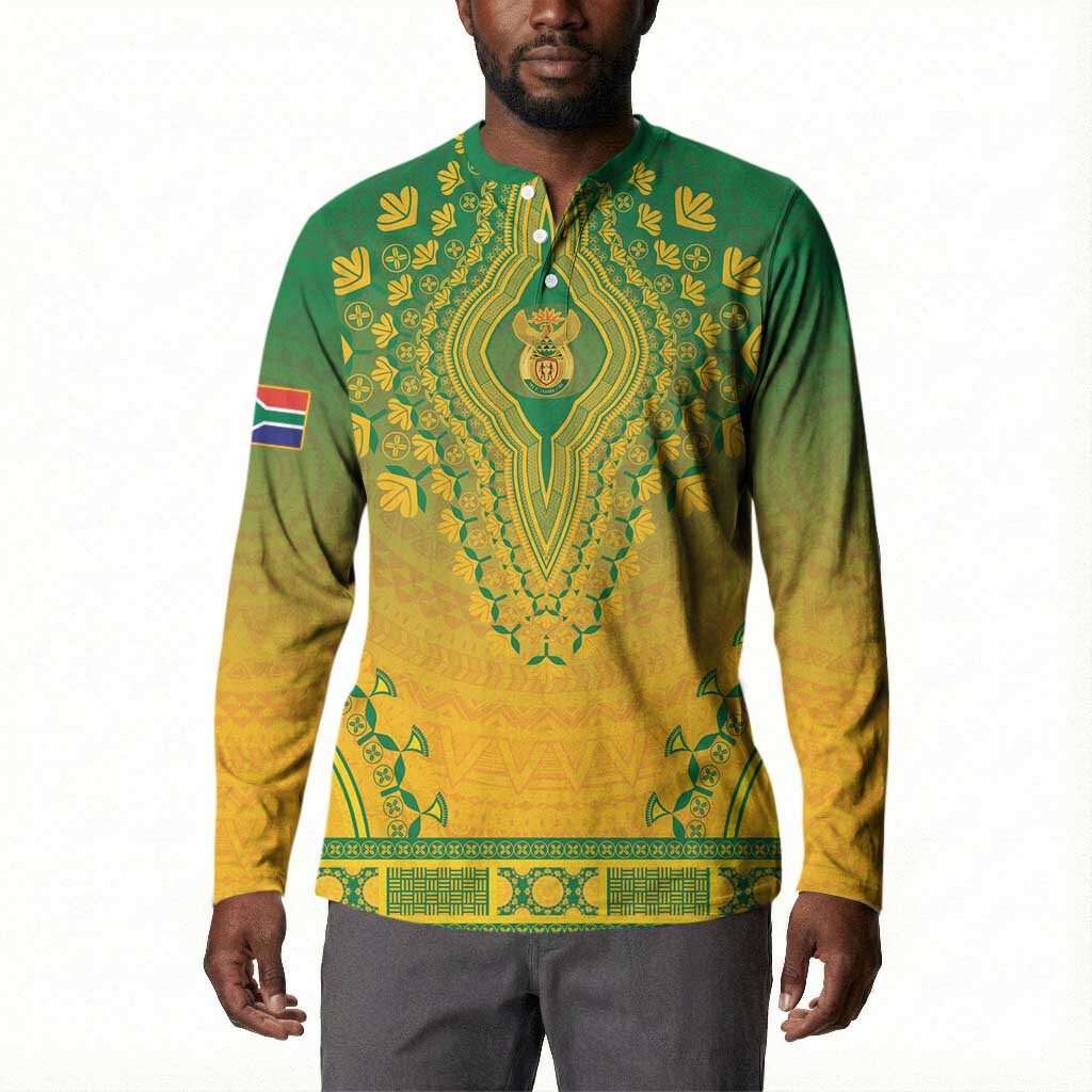 Personalized South Africa African Dashiki Button Sweatshirt
