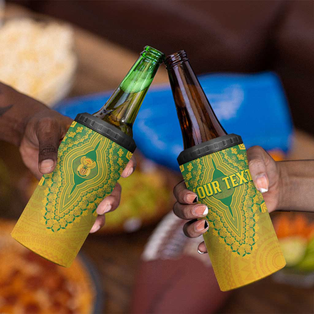 Personalized Afro South Africa 4 in 1 Can Cooler Tumbler African Dashiki Style - African Pride