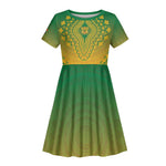 Personalized Afro South Africa Kid Short Sleeve Dress African Dashiki Style - African Pride