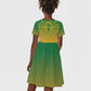Personalized Afro South Africa Kid Short Sleeve Dress African Dashiki Style - African Pride