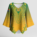 Personalized South Africa African Dashiki Kimono Sleeve Blouse