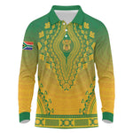Personalized Afro South Africa Long Sleeve Polo Shirt African Dashiki Style - African Pride