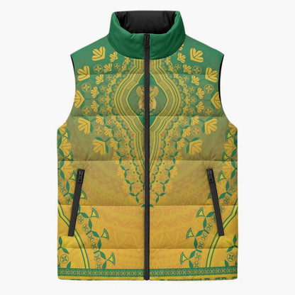 Personalized South Africa African Dashiki Sleeveless Puffer Jacket