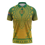 Personalized South Africa African Dashiki Zipper Polo Shirt