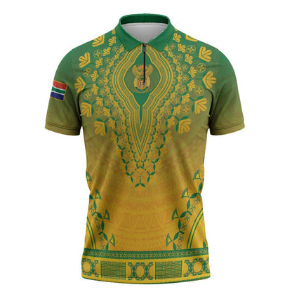 Personalized South Africa African Dashiki Zipper Polo Shirt