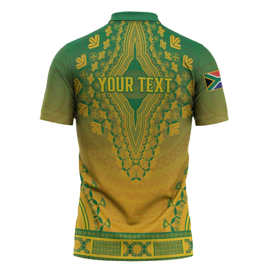 Personalized South Africa African Dashiki Zipper Polo Shirt