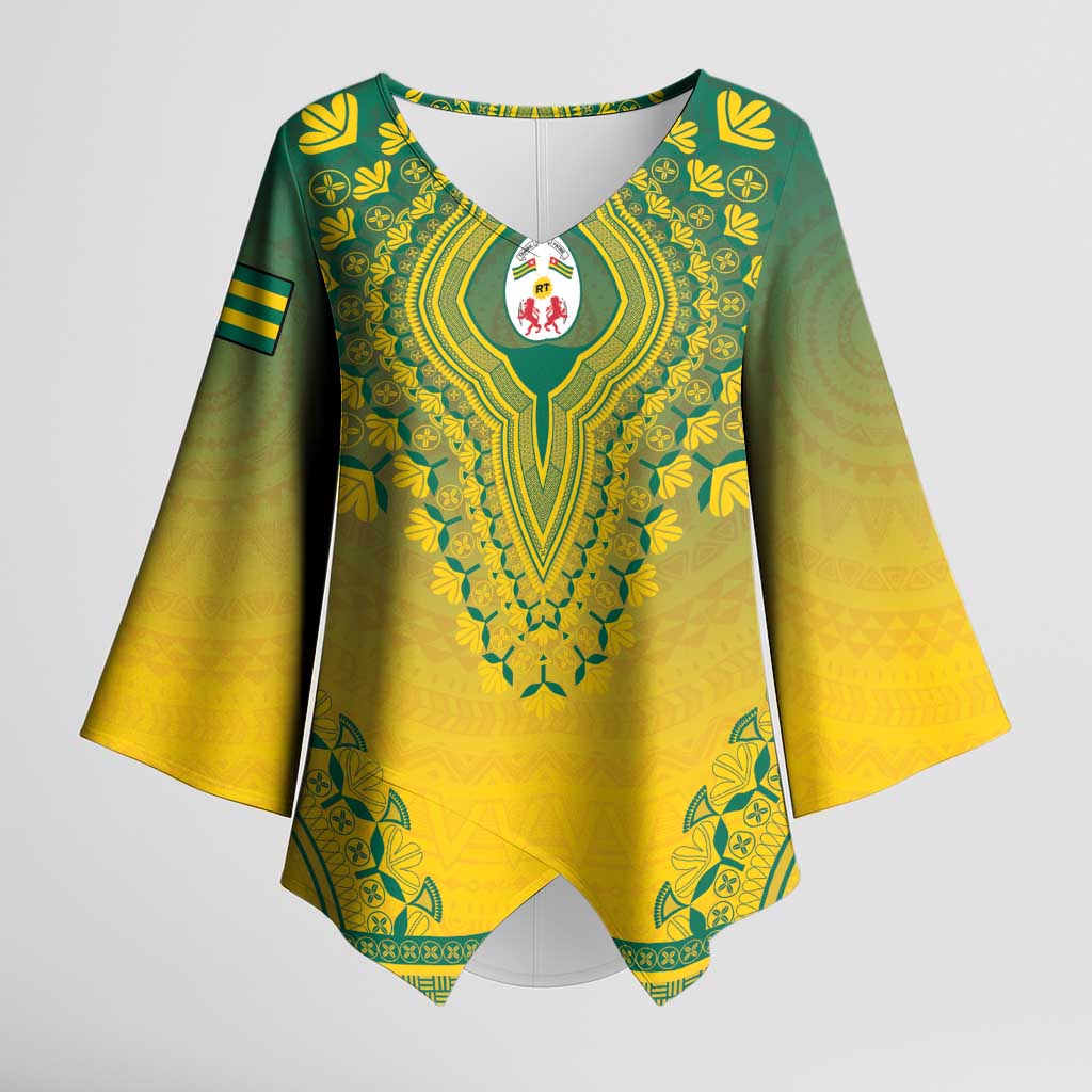 Personalized Togo African Dashiki Kimono Sleeve Blouse