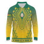 Personalized Afro Togo Long Sleeve Polo Shirt African Dashiki Style - African Pride
