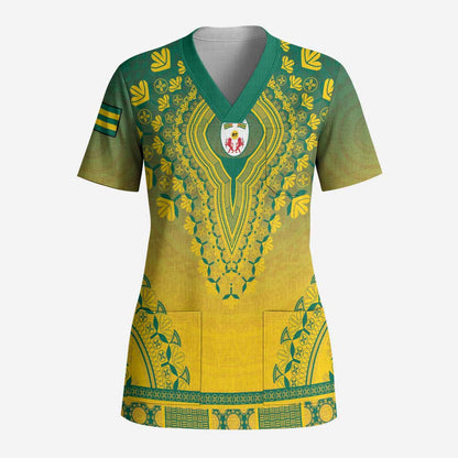 Personalized Togo African Dashiki Scrub Top - African Pride