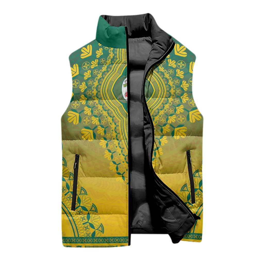 Personalized Togo African Dashiki Sleeveless Puffer Jacket