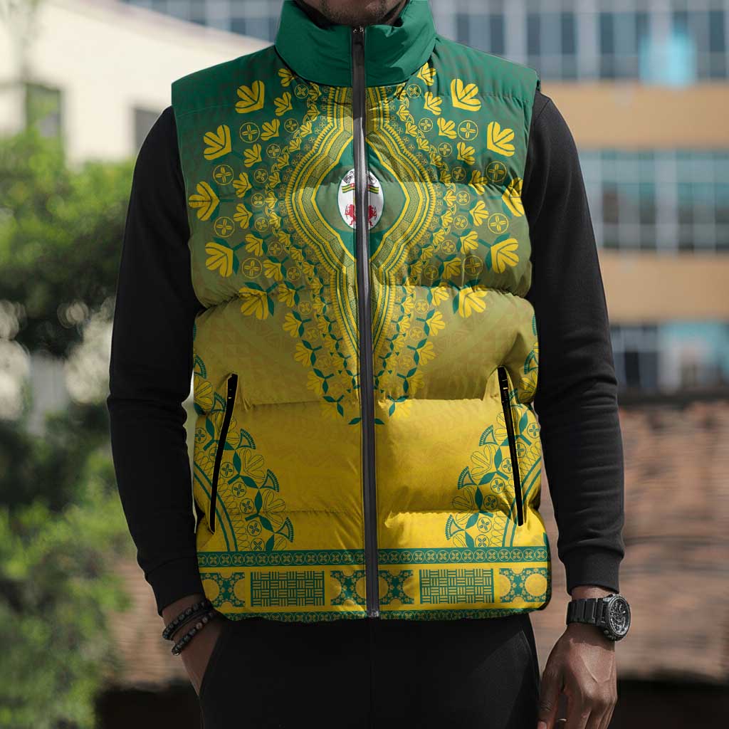 Personalized Togo African Dashiki Sleeveless Puffer Jacket