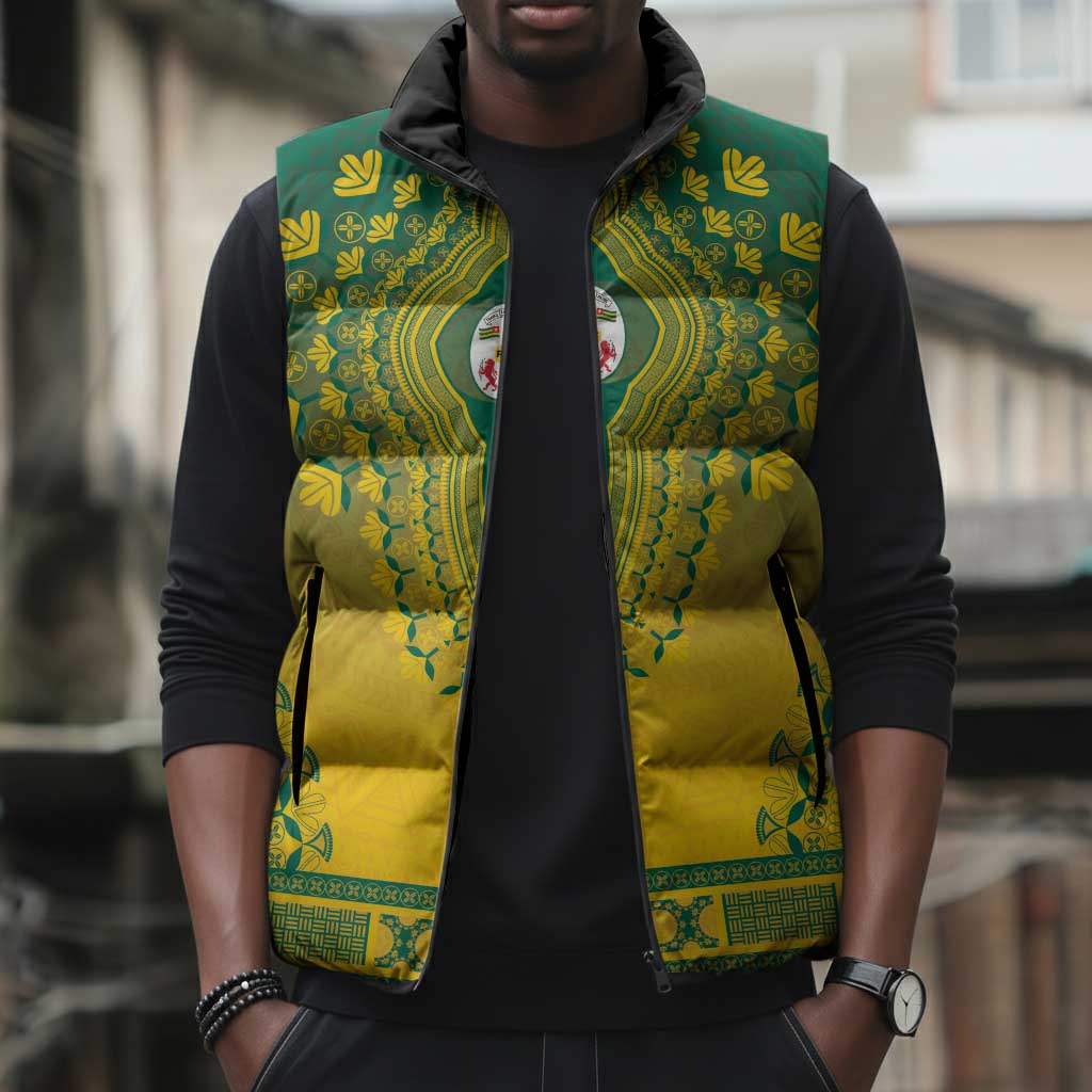 Personalized Togo African Dashiki Sleeveless Puffer Jacket