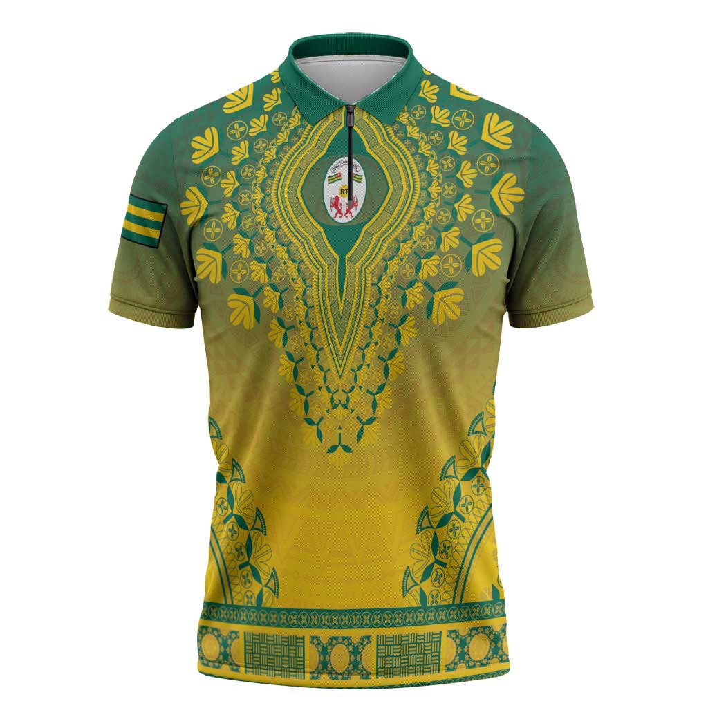 Personalized Togo African Dashiki Zipper Polo Shirt