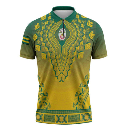 Personalized Togo African Dashiki Zipper Polo Shirt