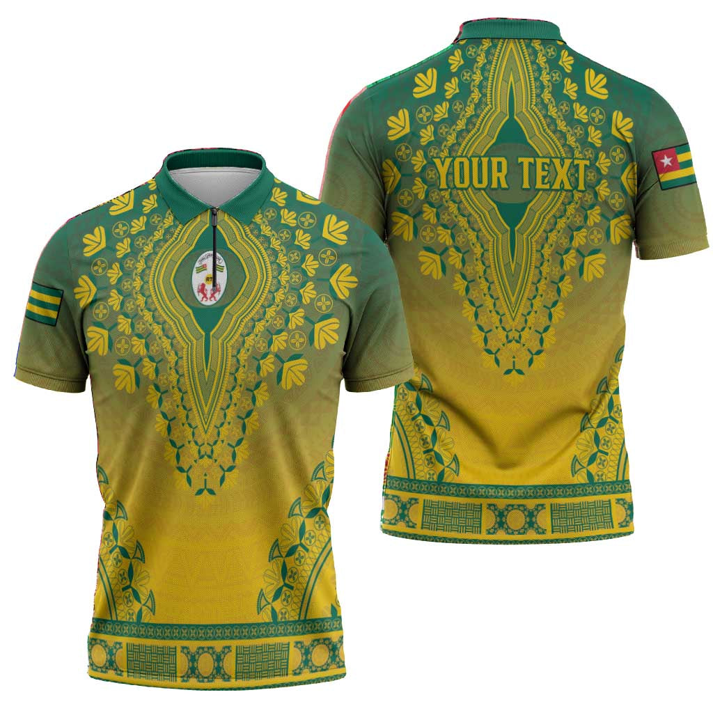 Personalized Togo African Dashiki Zipper Polo Shirt