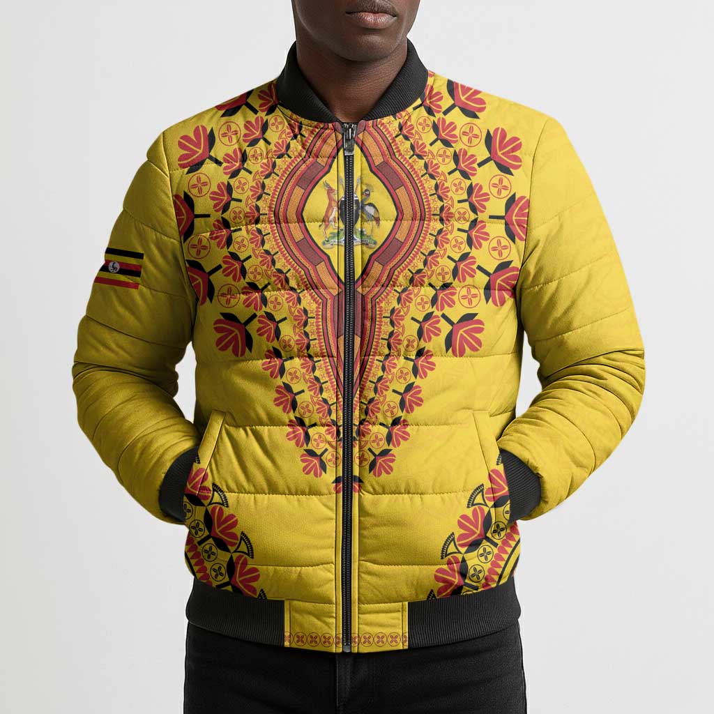Personalized Uganda African Dashiki Bomber Puffer Jacket