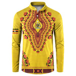 Personalized Uganda African Dashiki Button Sweatshirt