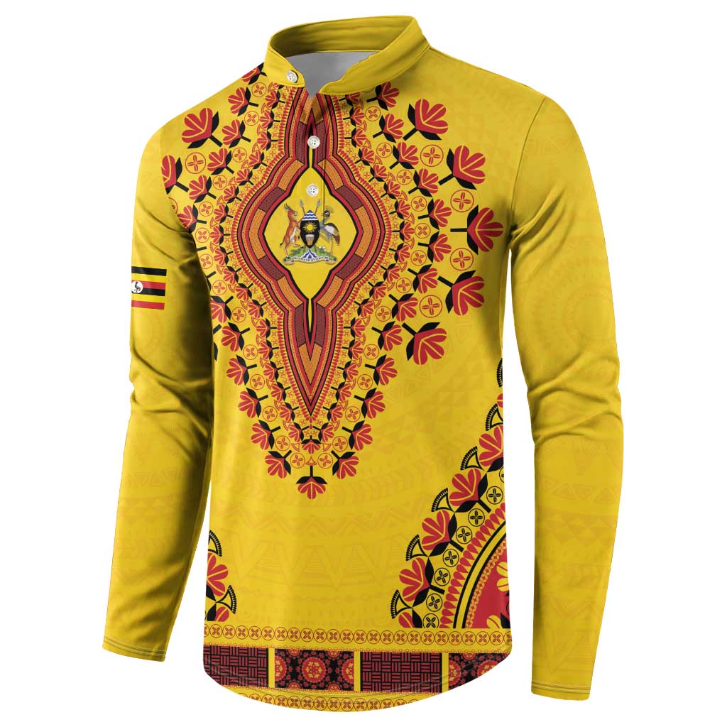 Personalized Uganda African Dashiki Button Sweatshirt