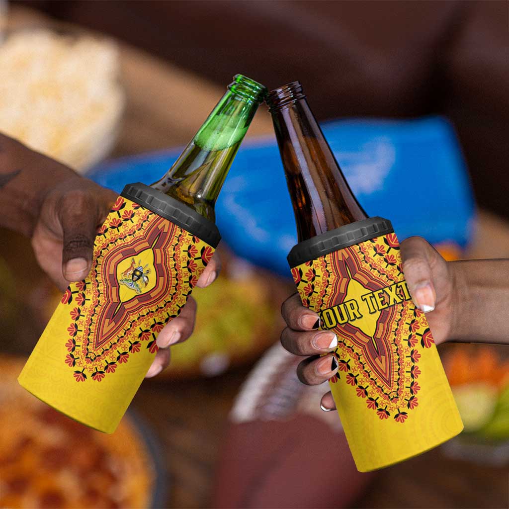 Personalized Afro Uganda 4 in 1 Can Cooler Tumbler African Dashiki Style - African Pride
