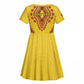 Personalized Afro Uganda Kid Short Sleeve Dress African Dashiki Style - African Pride