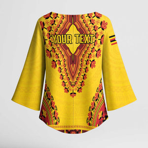 Personalized Uganda African Dashiki Kimono Sleeve Blouse