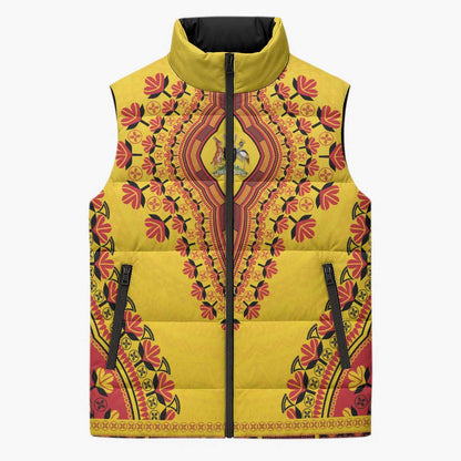 Personalized Uganda African Dashiki Sleeveless Puffer Jacket