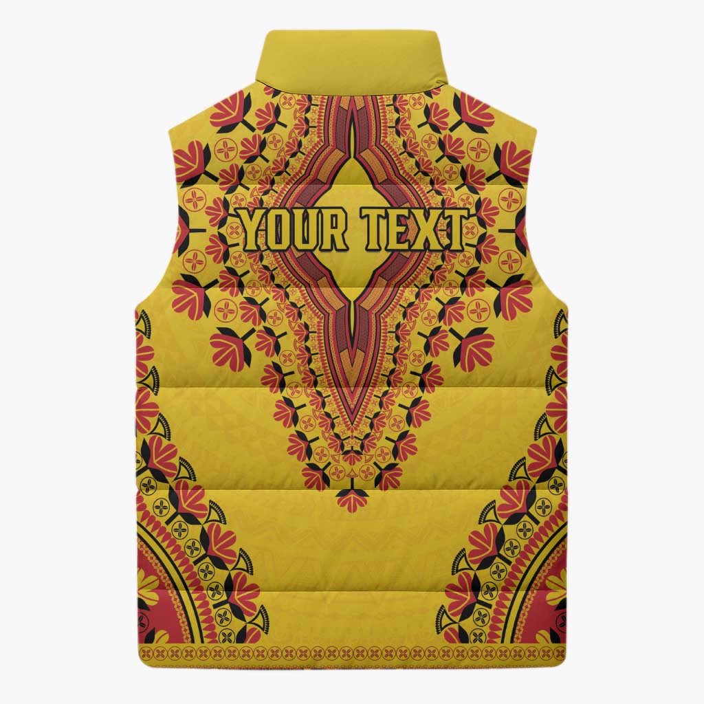 Personalized Uganda African Dashiki Sleeveless Puffer Jacket